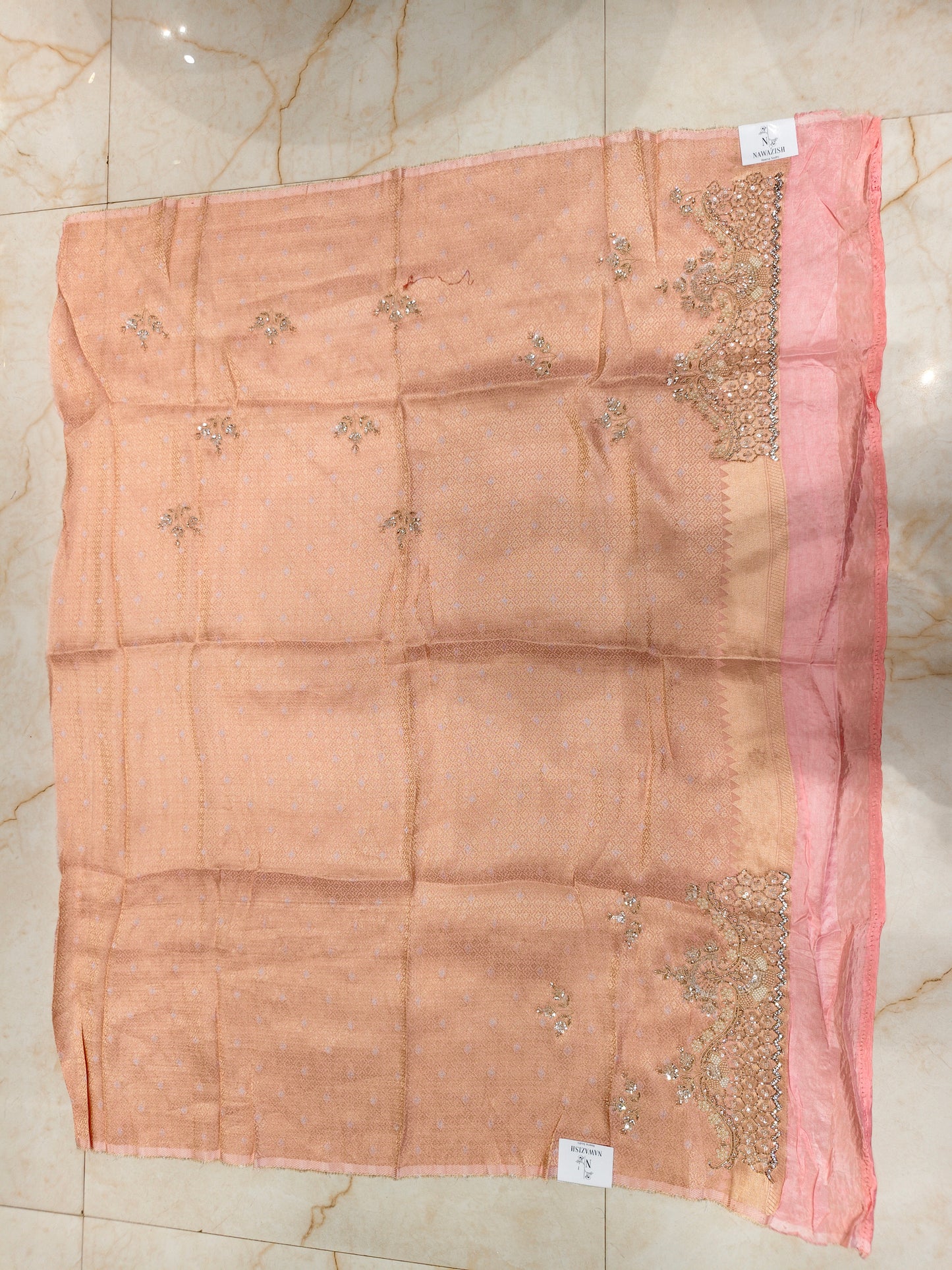 Peach Linen Saree