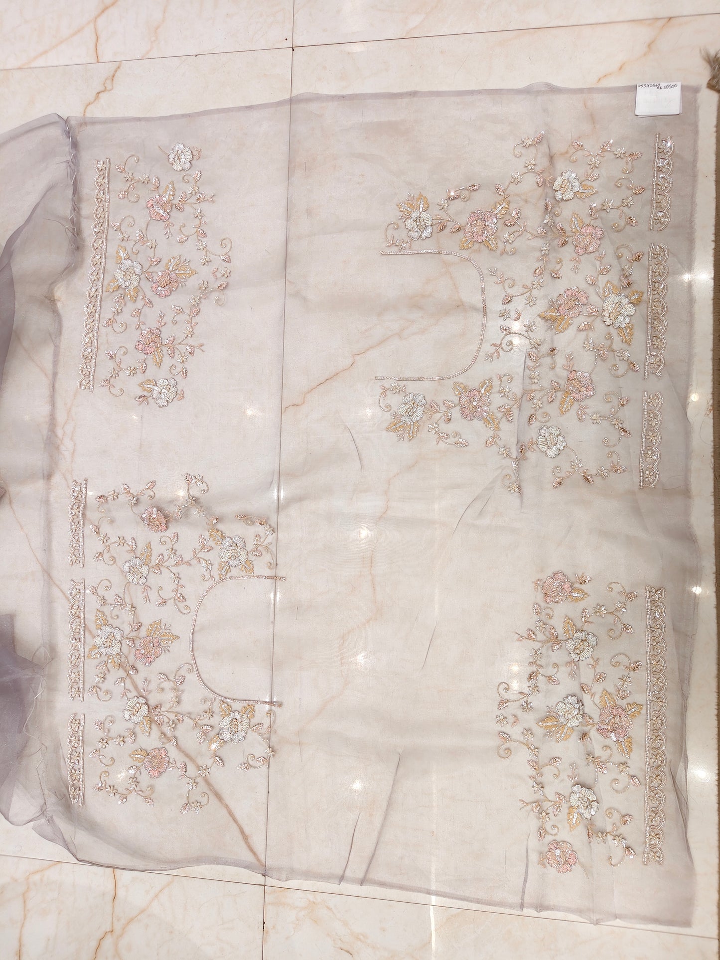 Grey Glass Tissue Saree