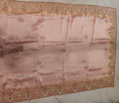 Peach Linen Saree