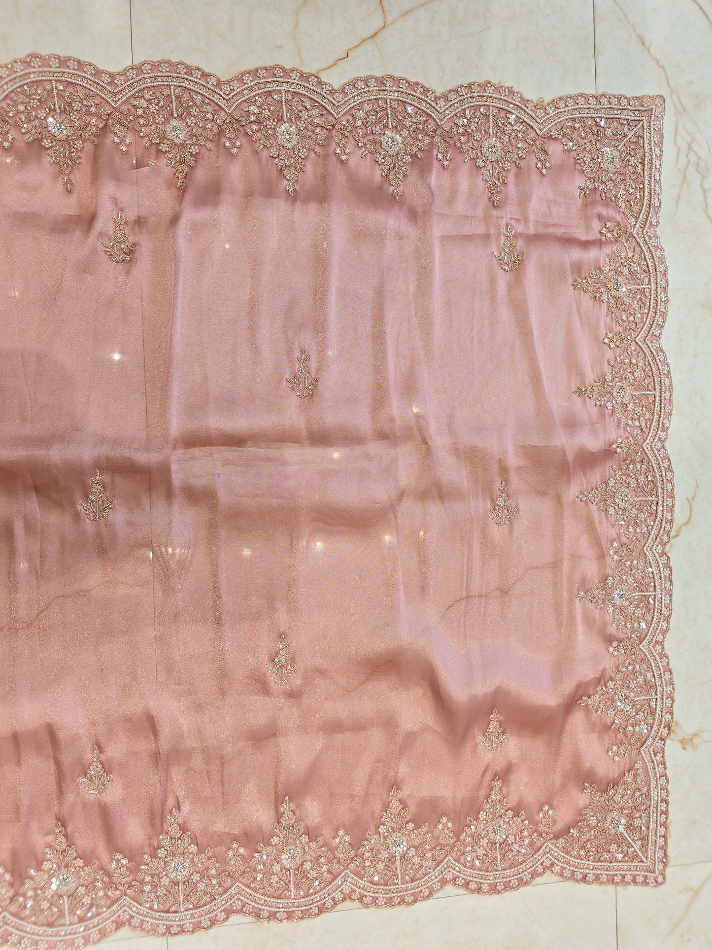 Onion Pink Tissue Saree