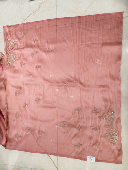 Onion Pink Tissue Saree