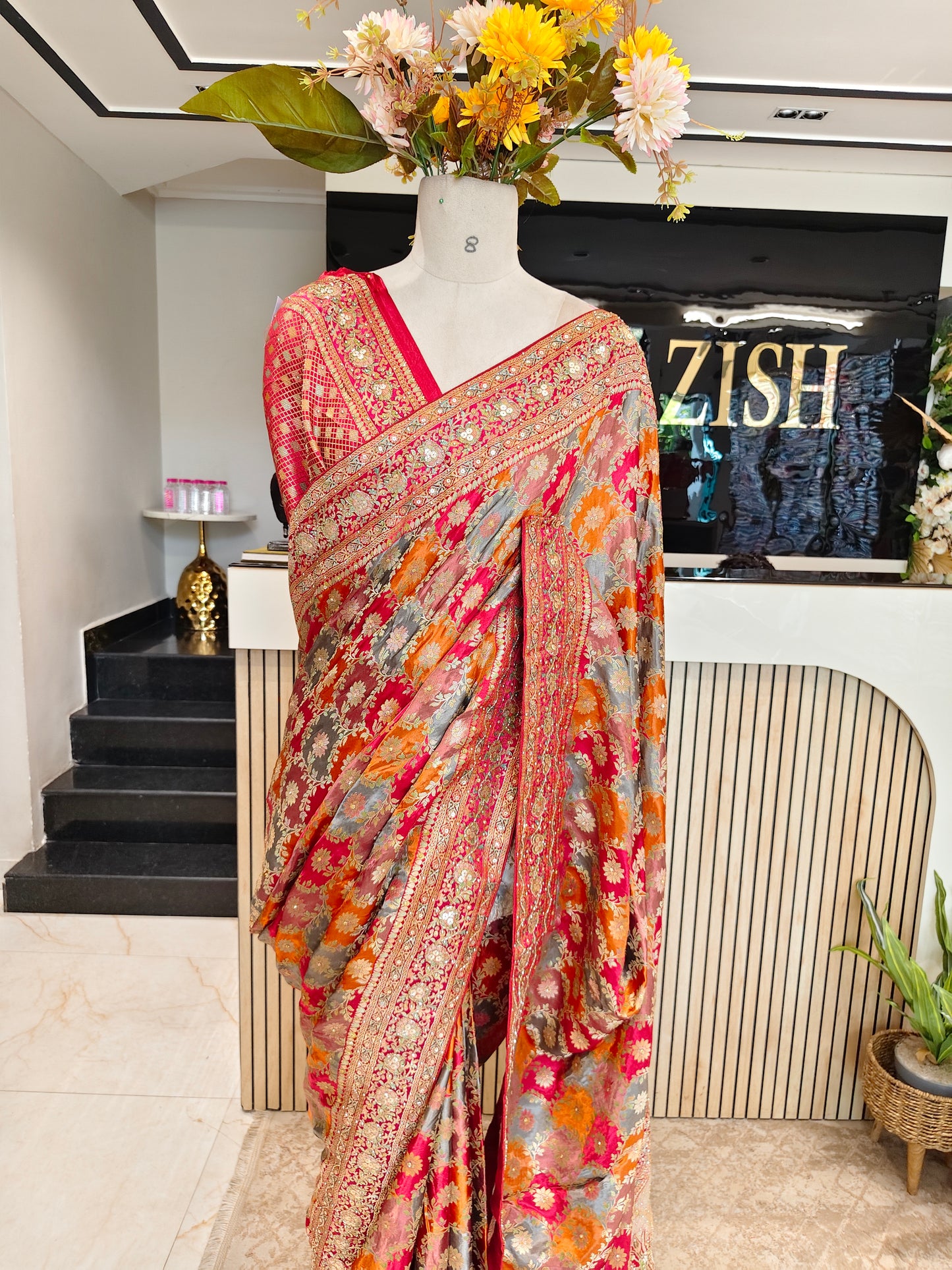 Red Modal Silk Saree