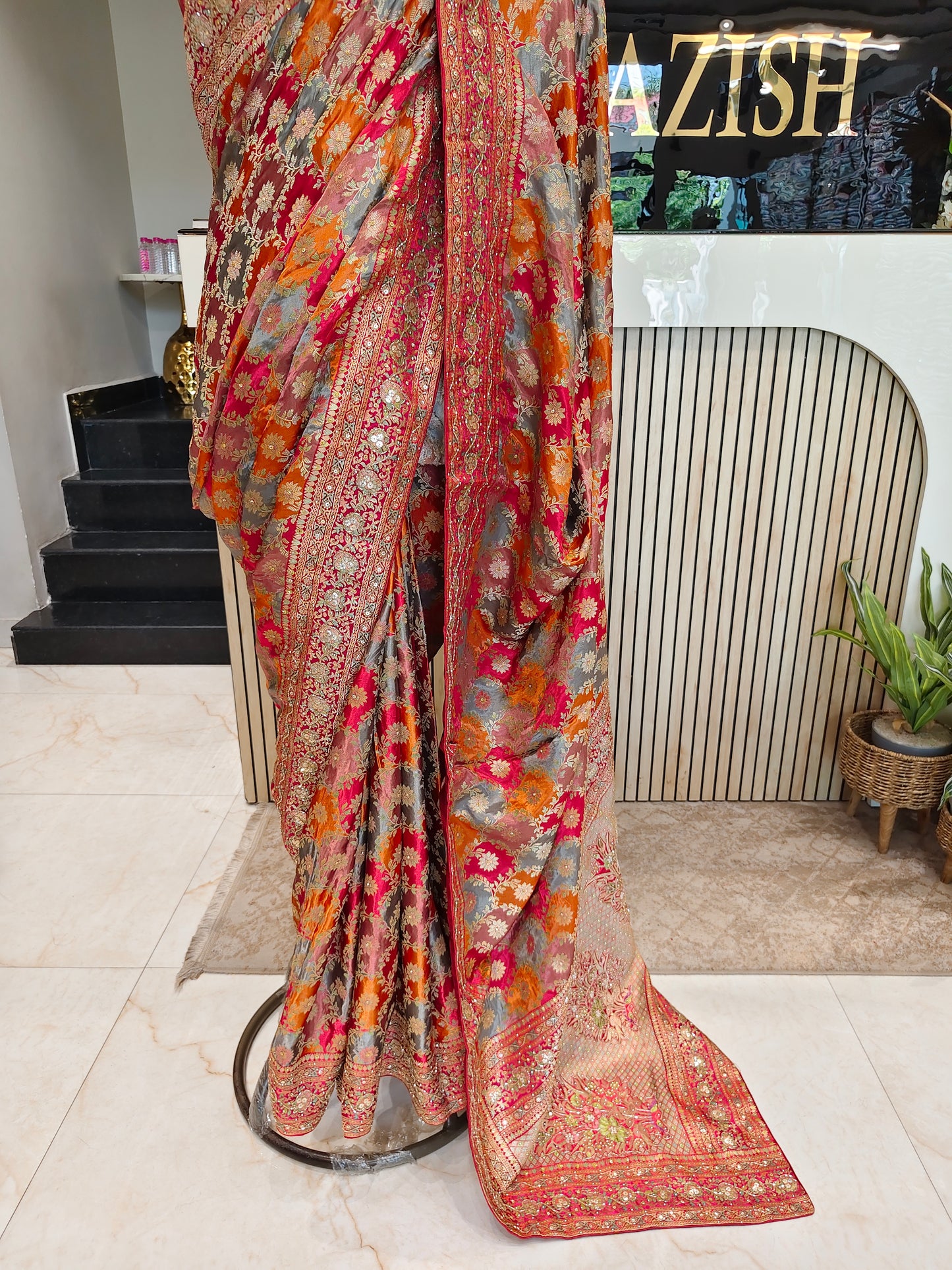 Red Modal Silk Saree