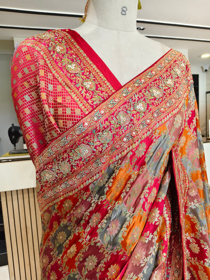 Red Modal Silk Saree