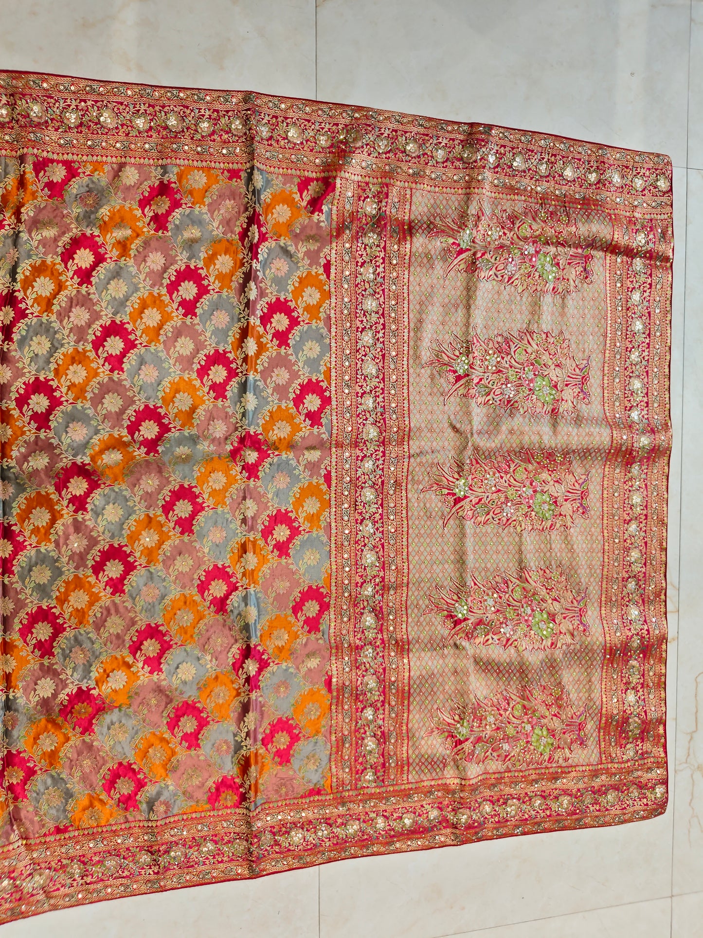 Red Modal Silk Saree