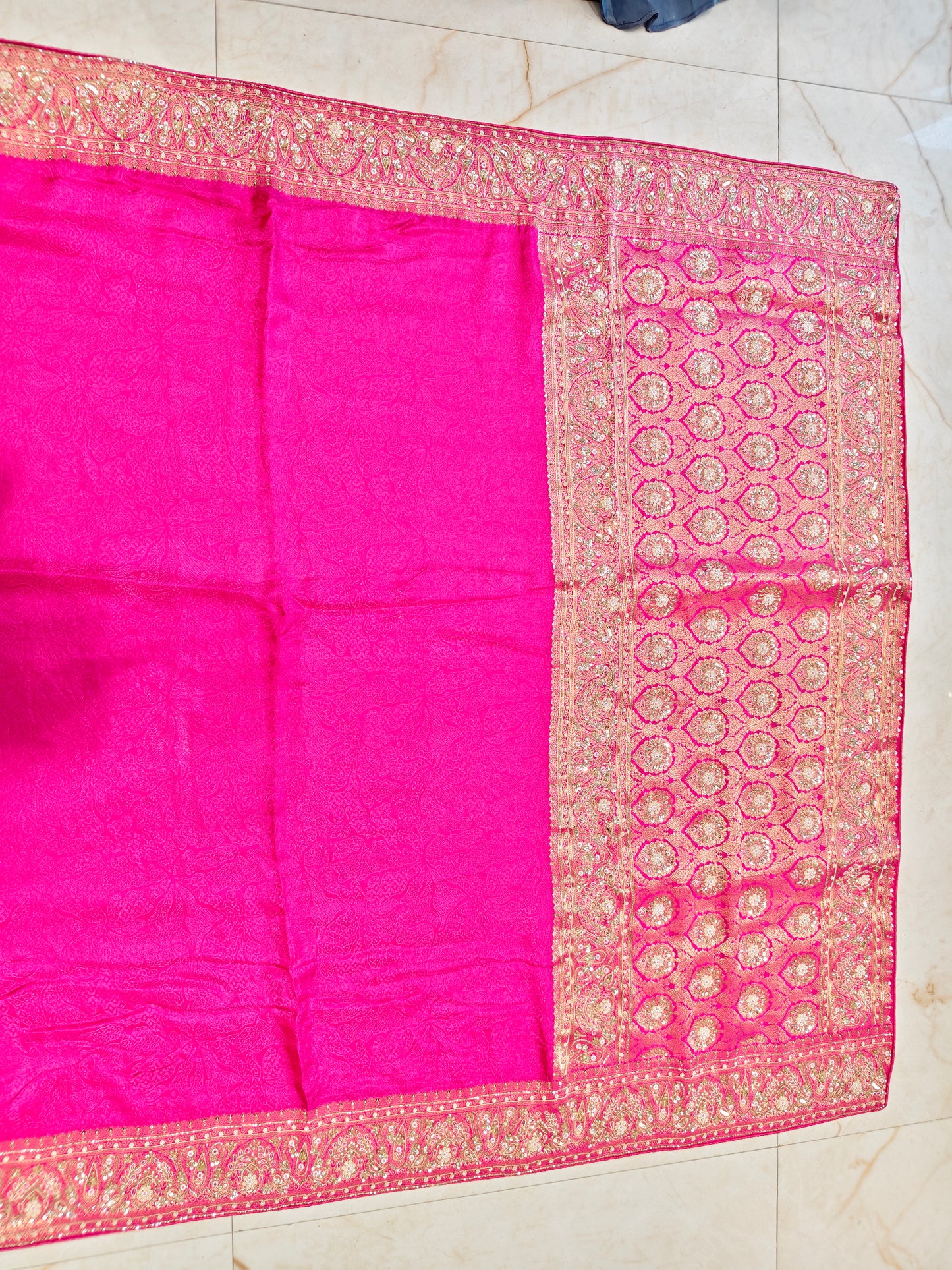 Rani Pink Silk Saree