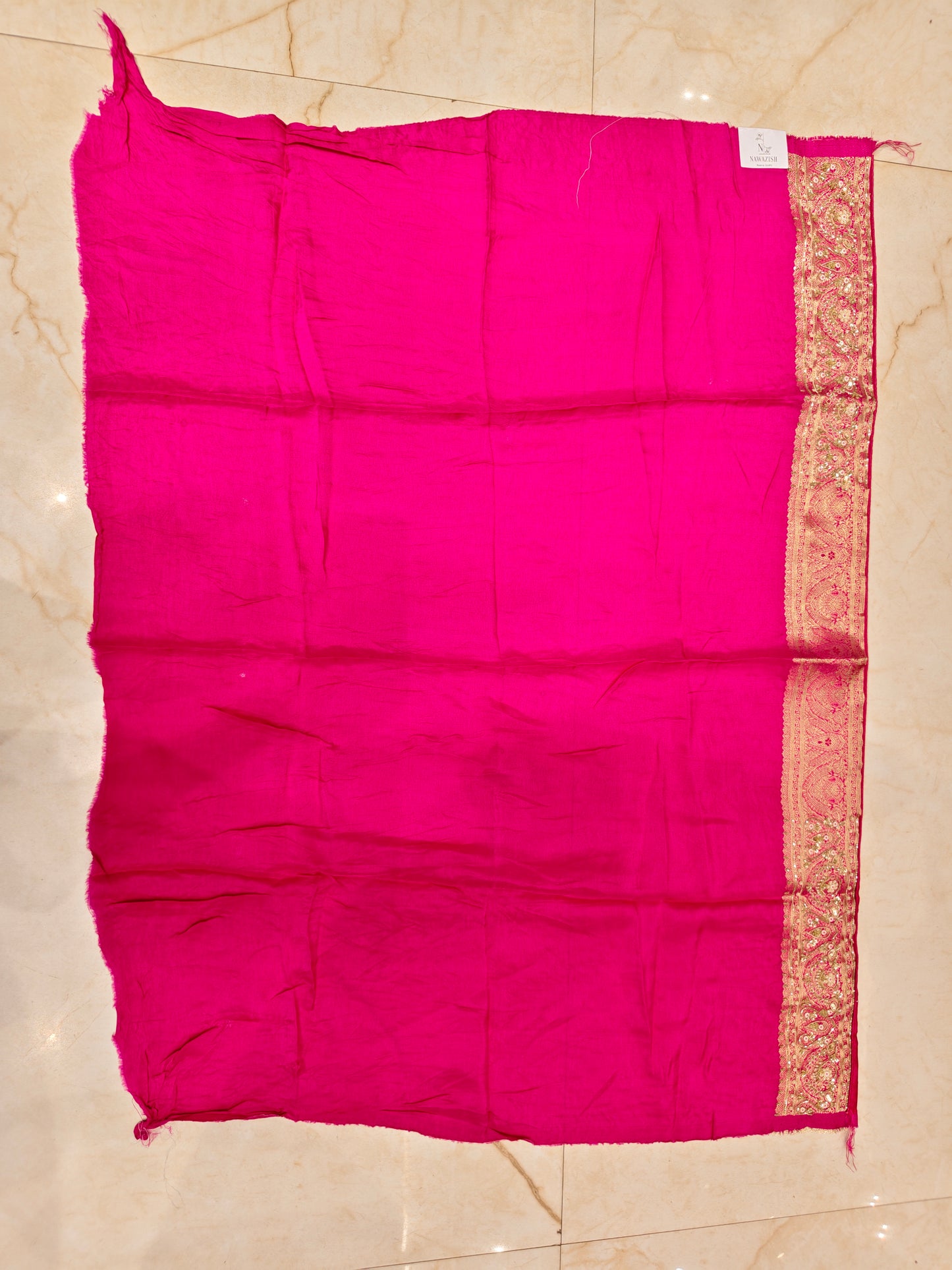 Rani Pink Silk Saree