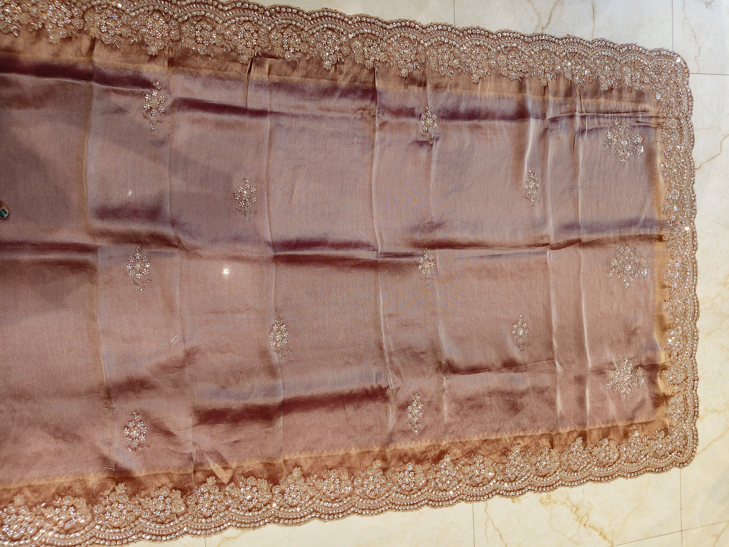 Onion Pink Tissue Saree