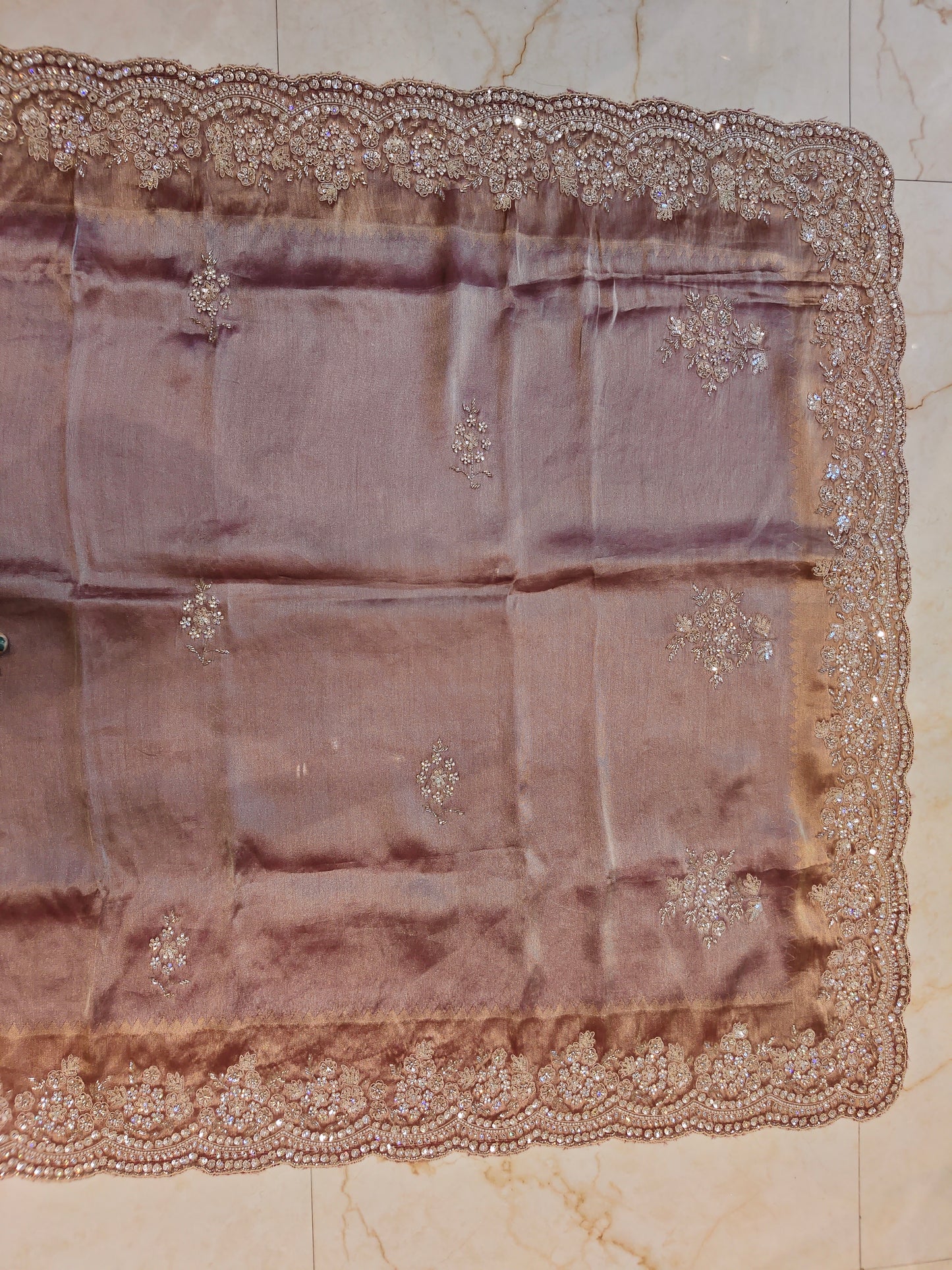 Onion Pink Tissue Saree