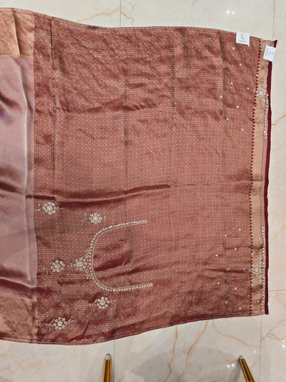 Onion Pink Tissue Saree