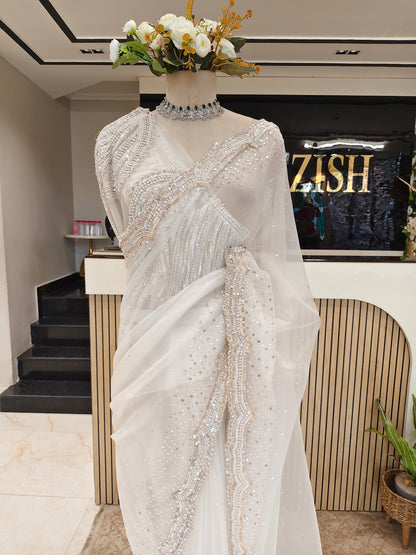 Off White Organza Saree