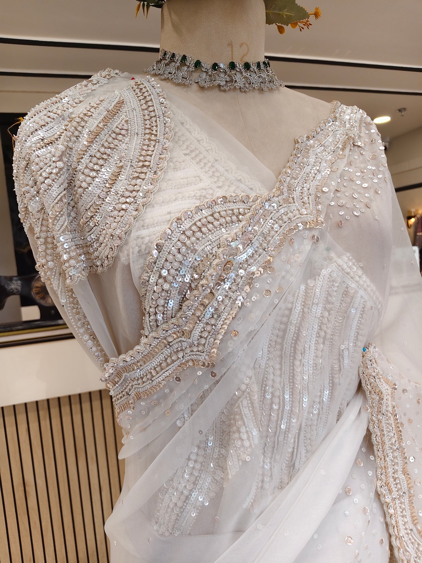 Off White Organza Saree
