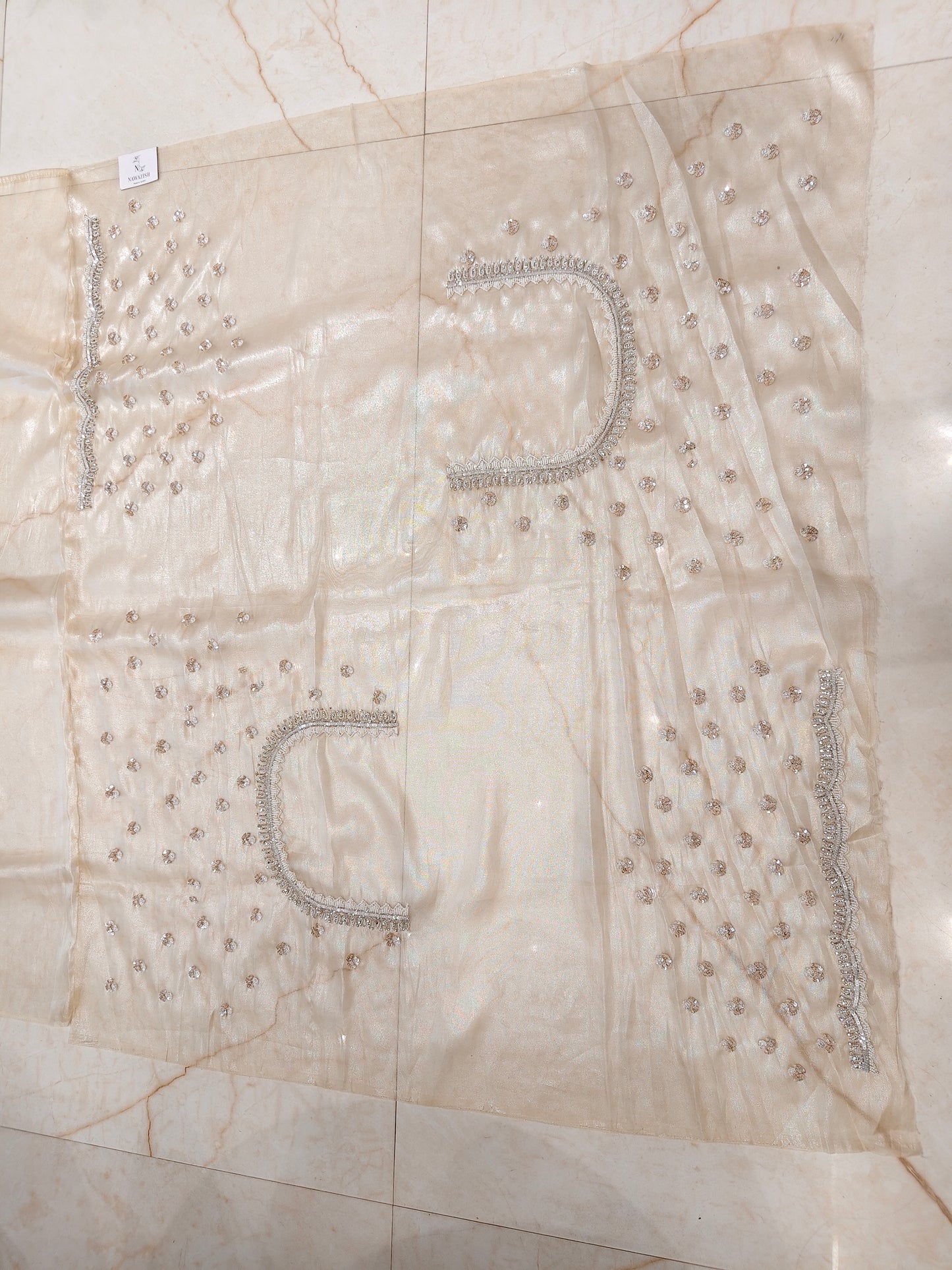 Cream Tissue Saree