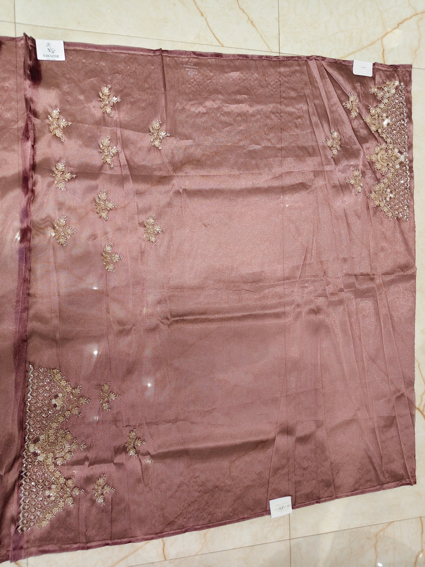 Wine Tissue Saree