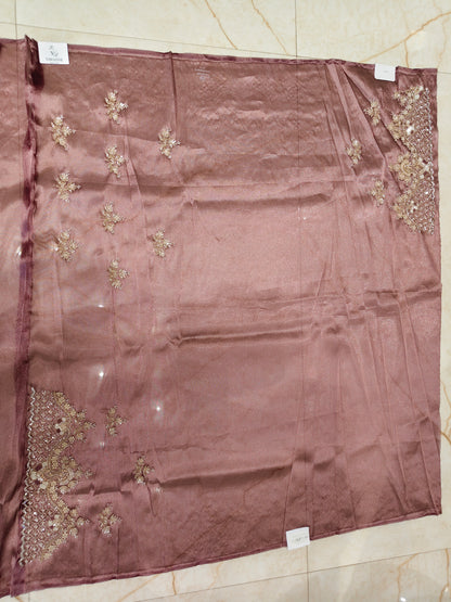 Wine Tissue Saree