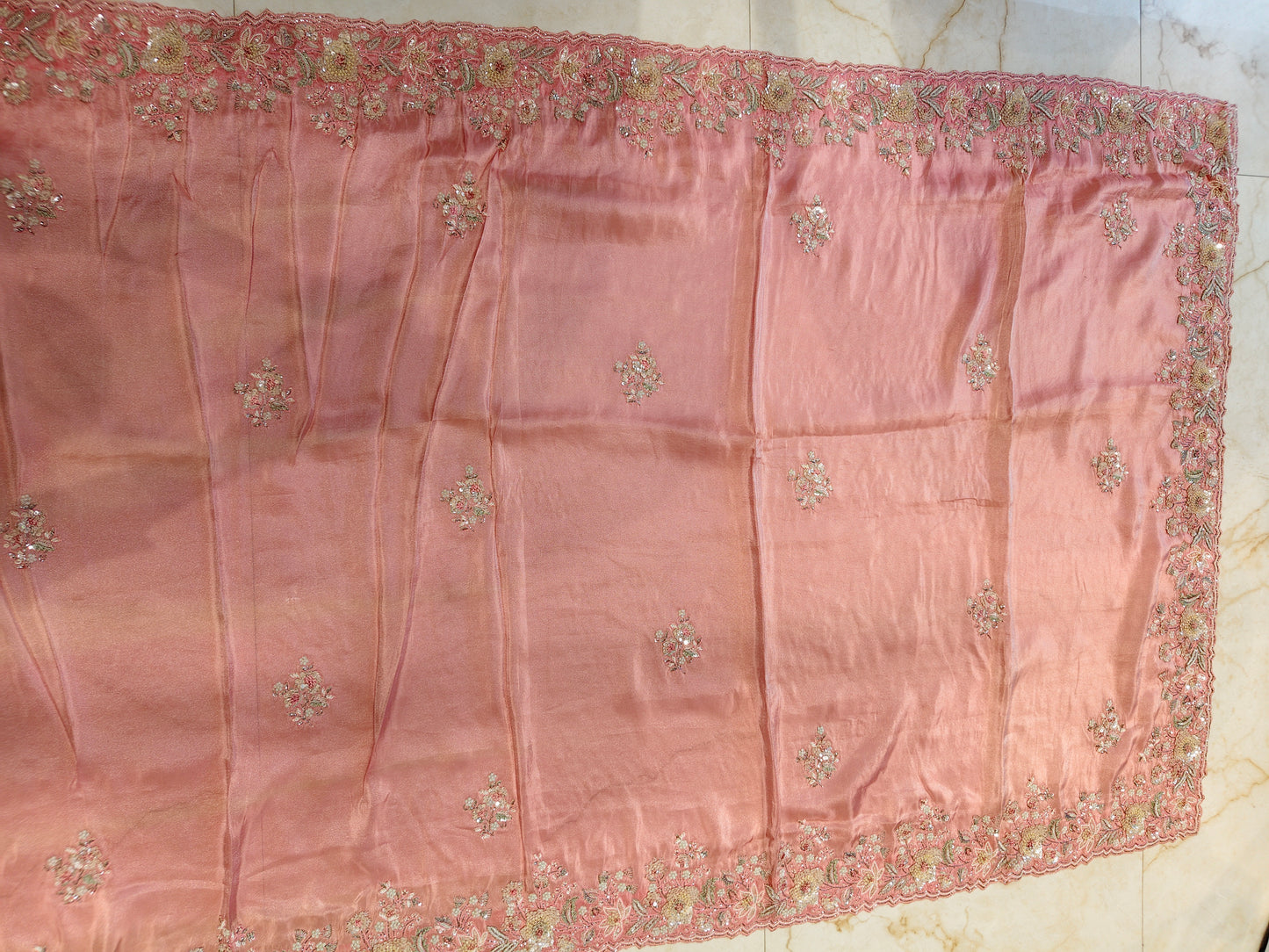 Baby Pink Tissue Saree