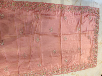 Baby Pink Tissue Saree