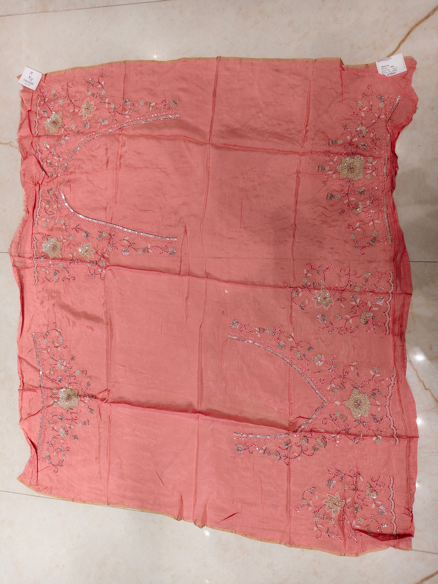 Baby Pink Tissue Saree
