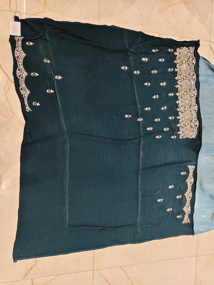 Sky Blue Tissue Saree