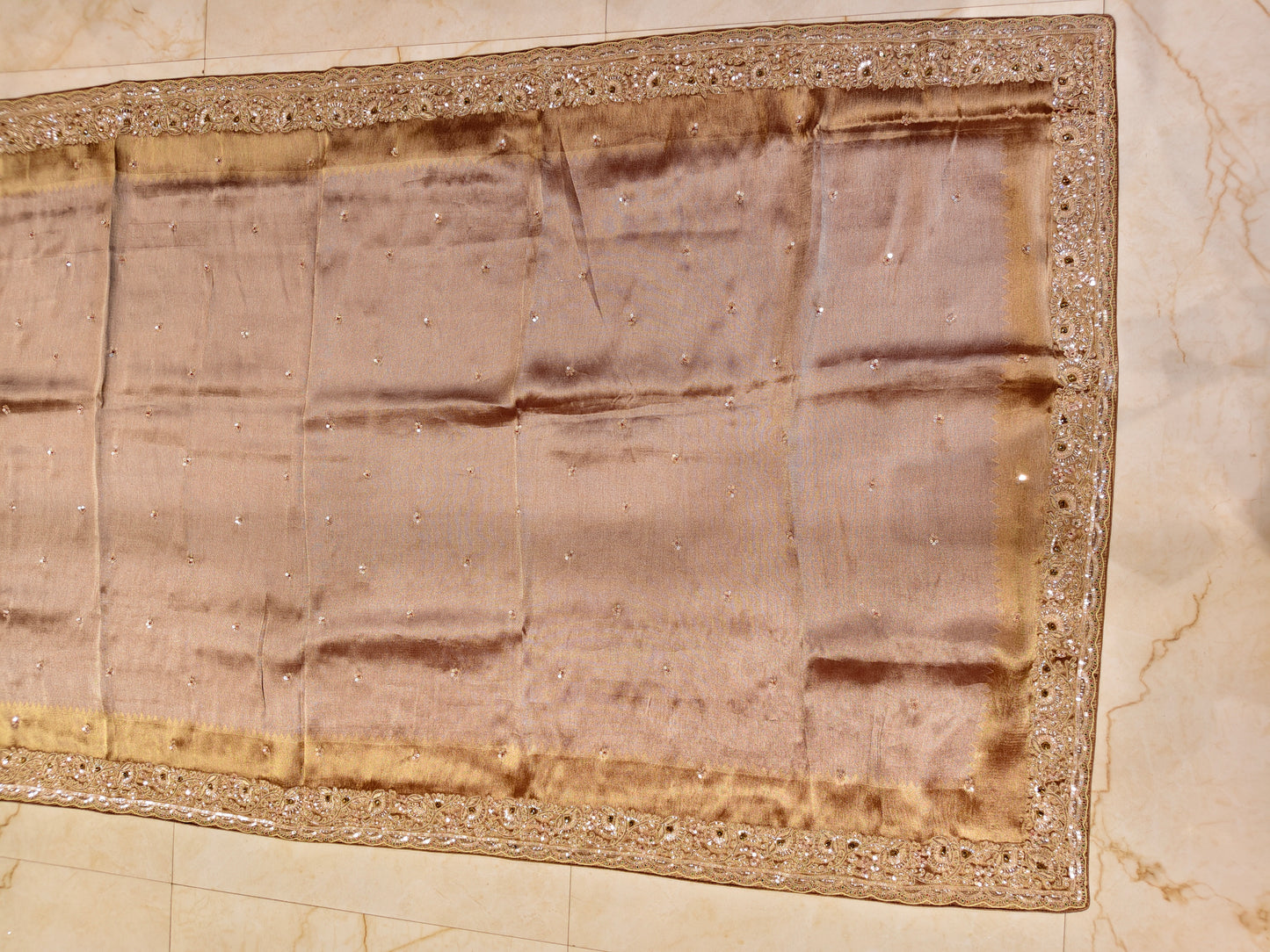 Rose Gold Tissue Saree