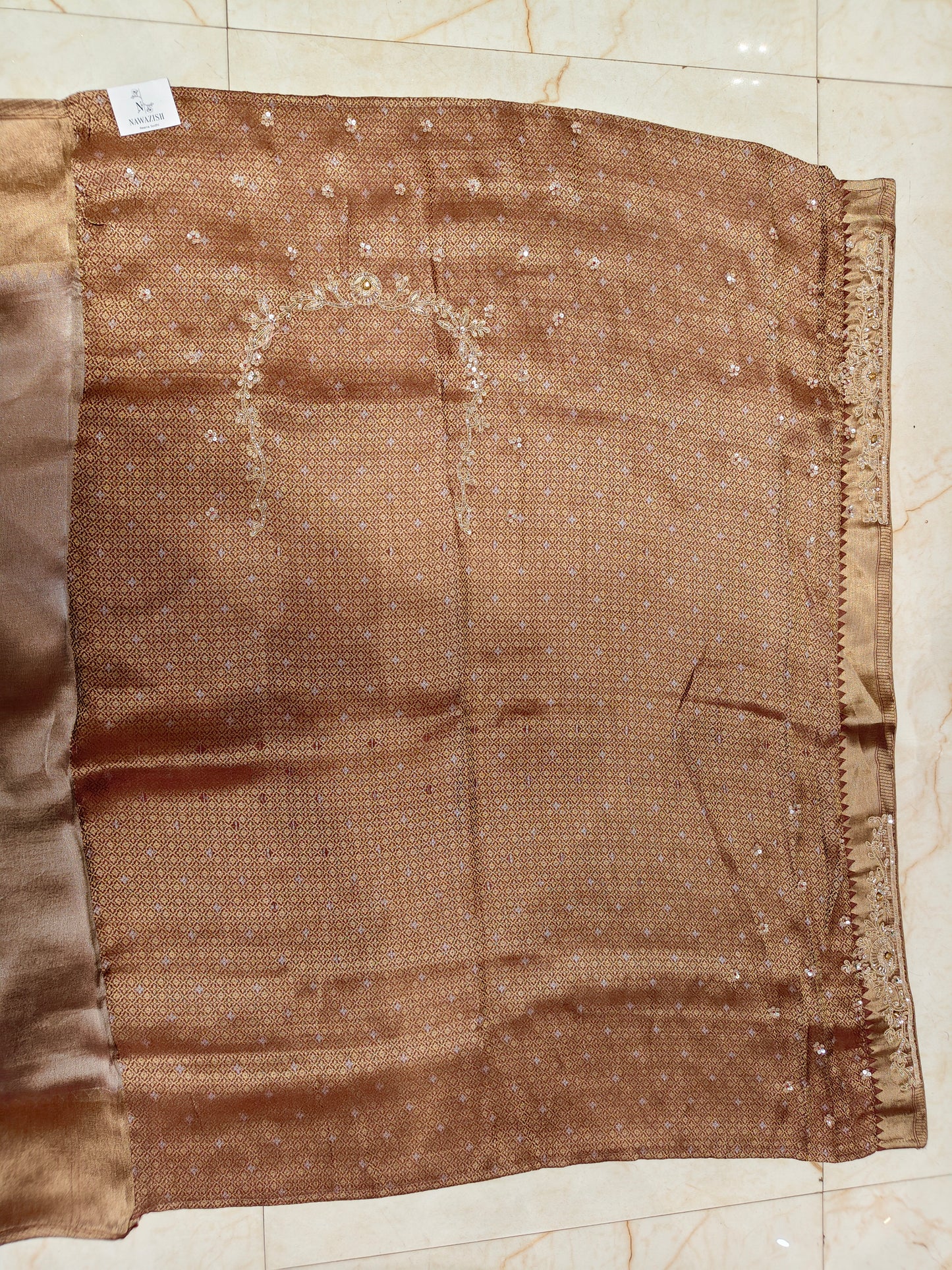 Rose Gold Tissue Saree