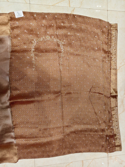 Rose Gold Tissue Saree