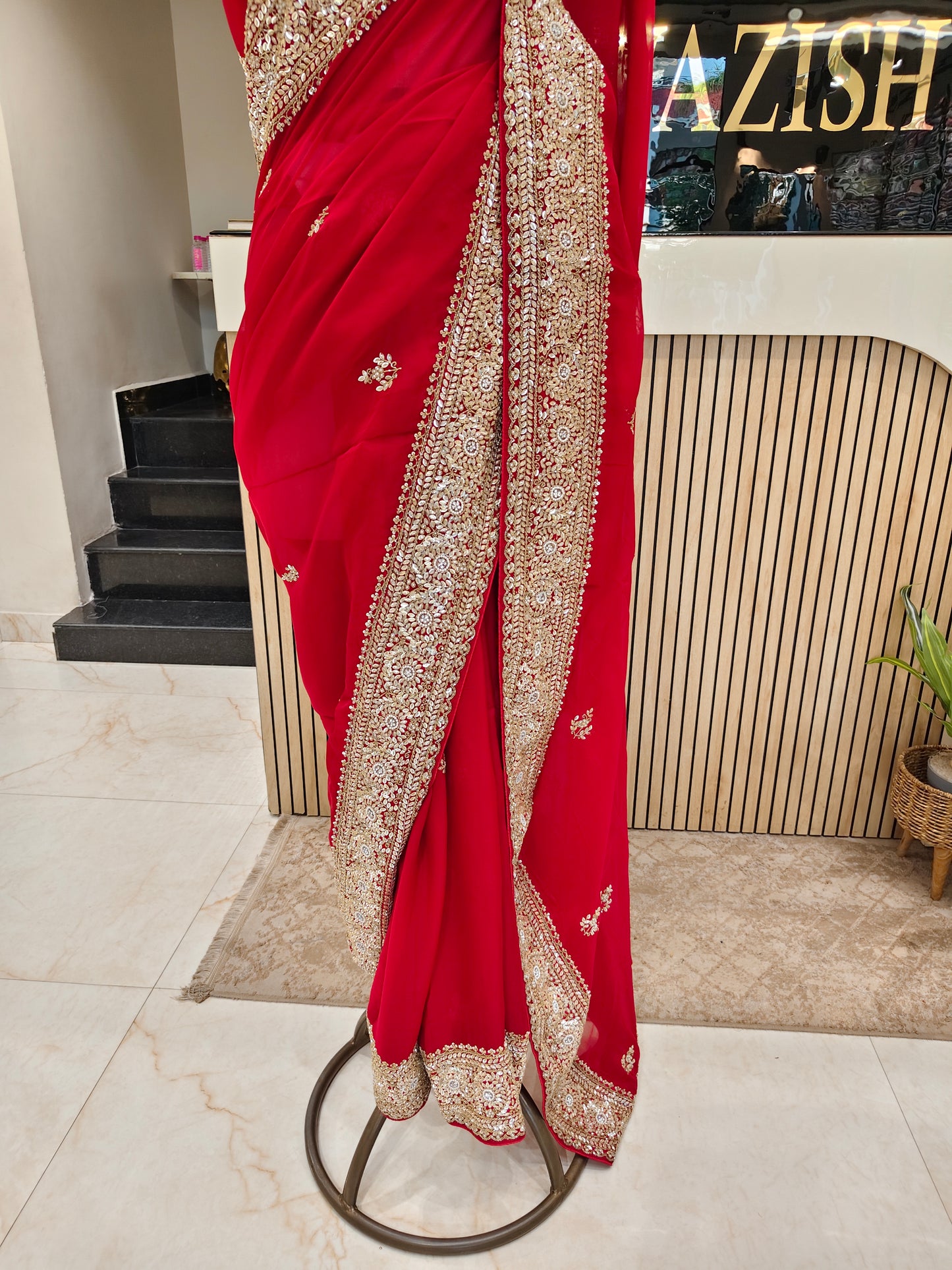 Red Organza Saree