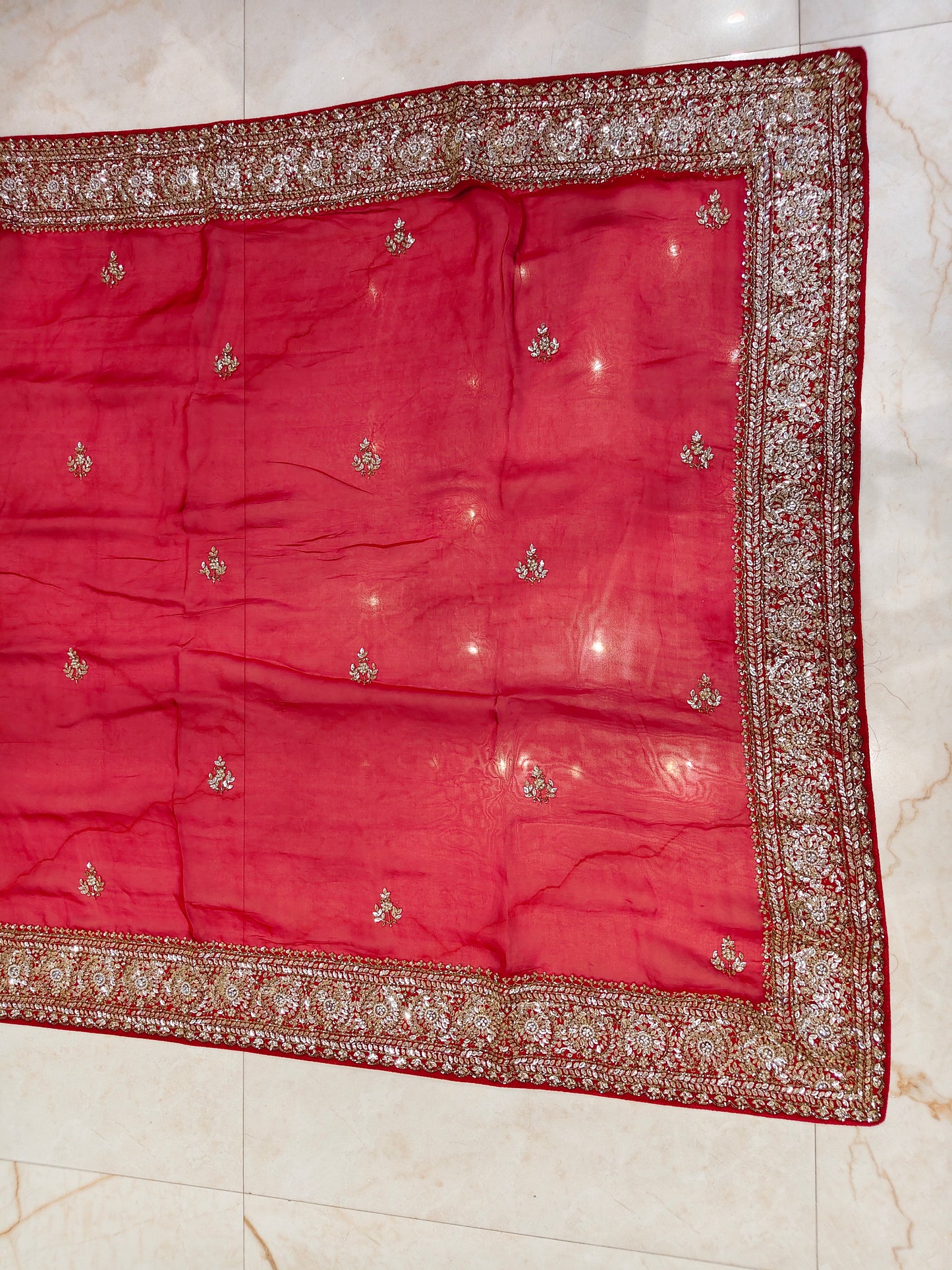 Red Organza Saree