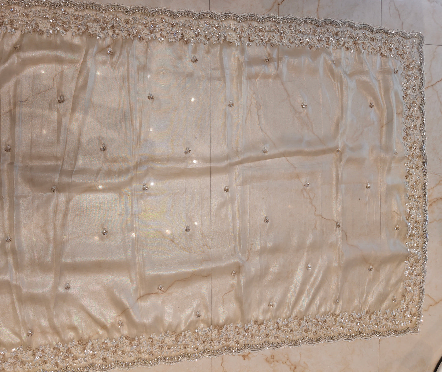 Cream Tissue Saree