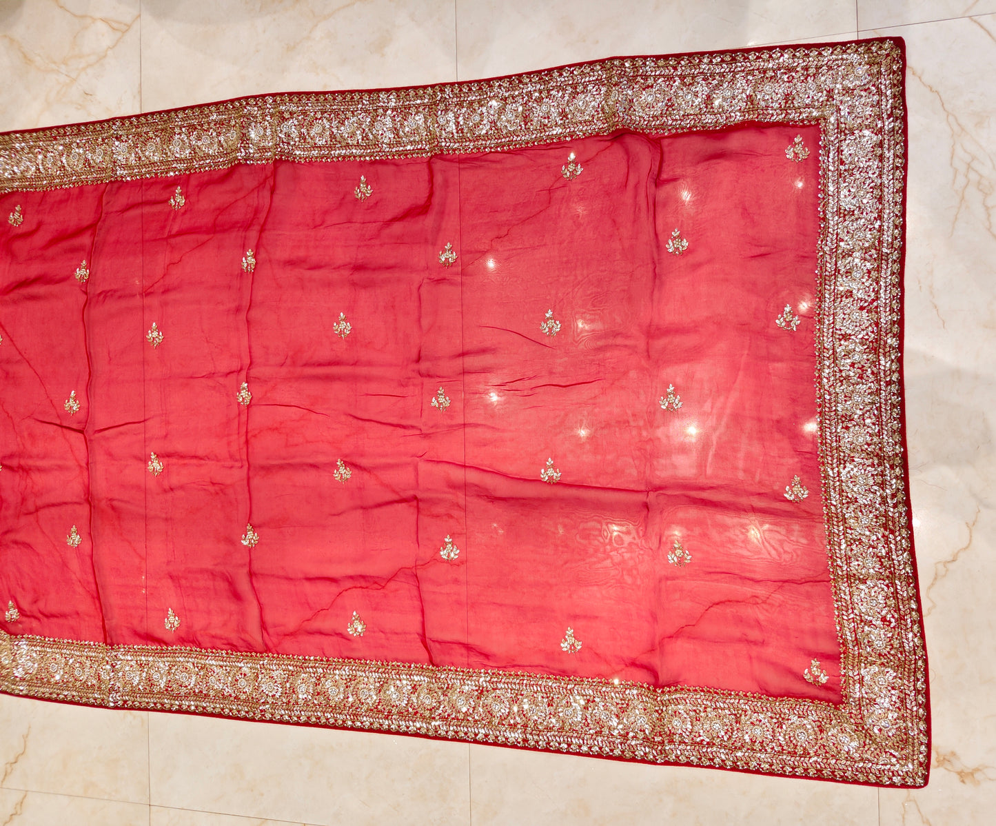 Red Organza Saree