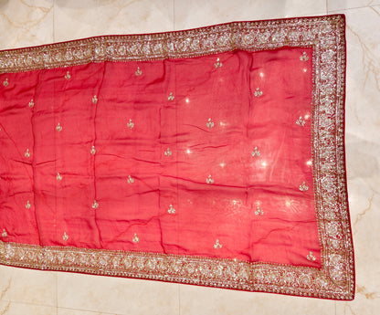 Red Organza Saree