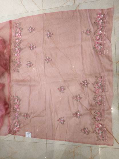 Pink Tissue Saree