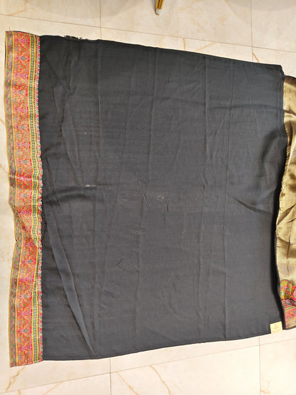 Black Tissue Kashmiri Saree