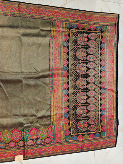 Black Tissue Kashmiri Saree