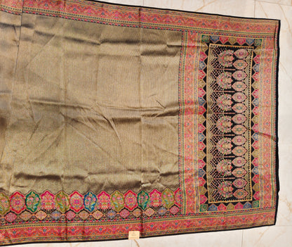 Black Tissue Kashmiri Saree
