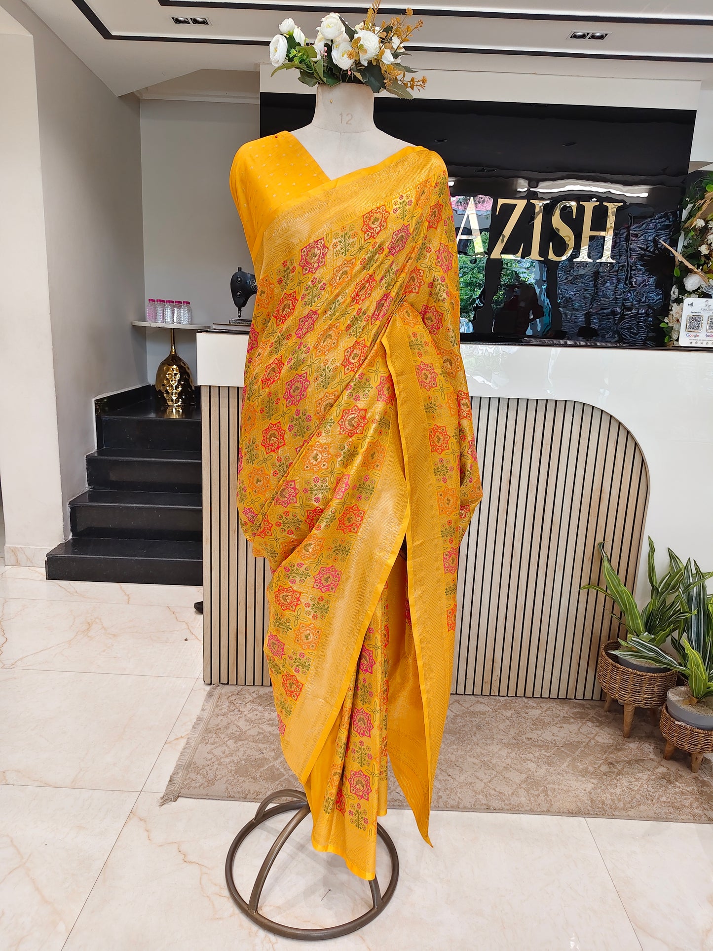 Mustard Silk Saree