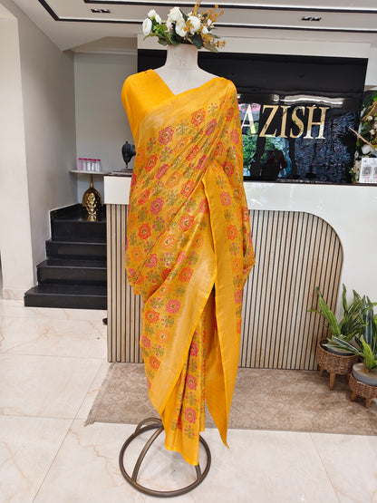 Mustard Silk Saree