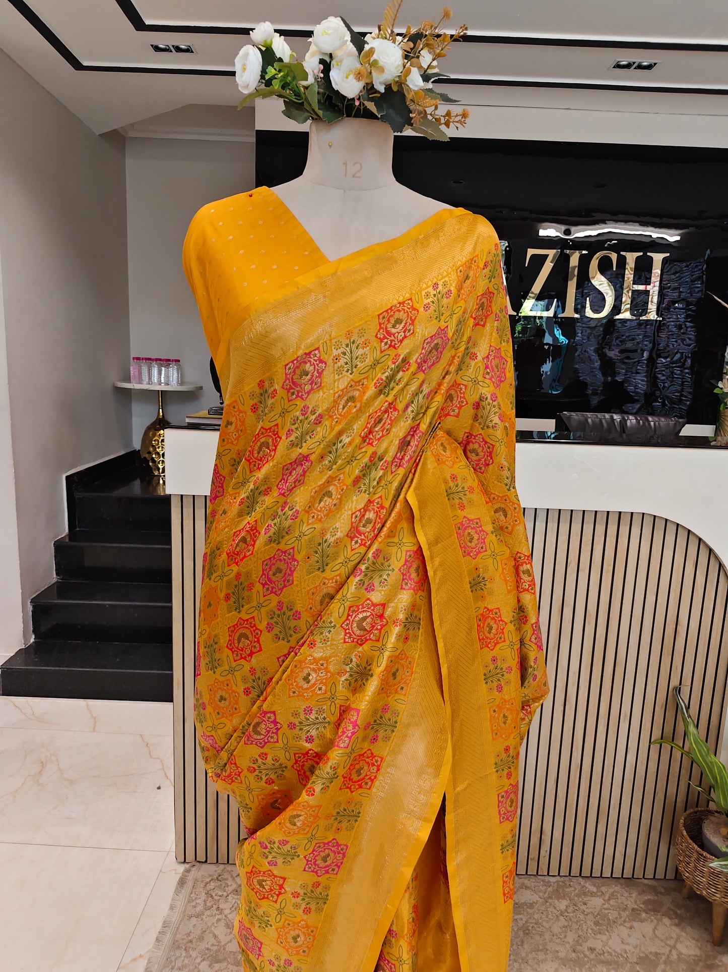 Mustard Silk Saree