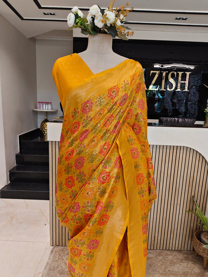 Mustard Silk Saree