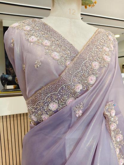 Lavender Tissue Saree