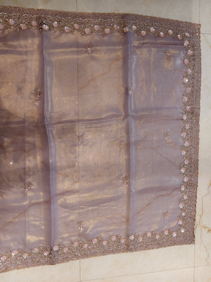 Lavender Tissue Saree