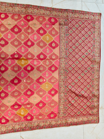 Red Khaddi Georgette Saree
