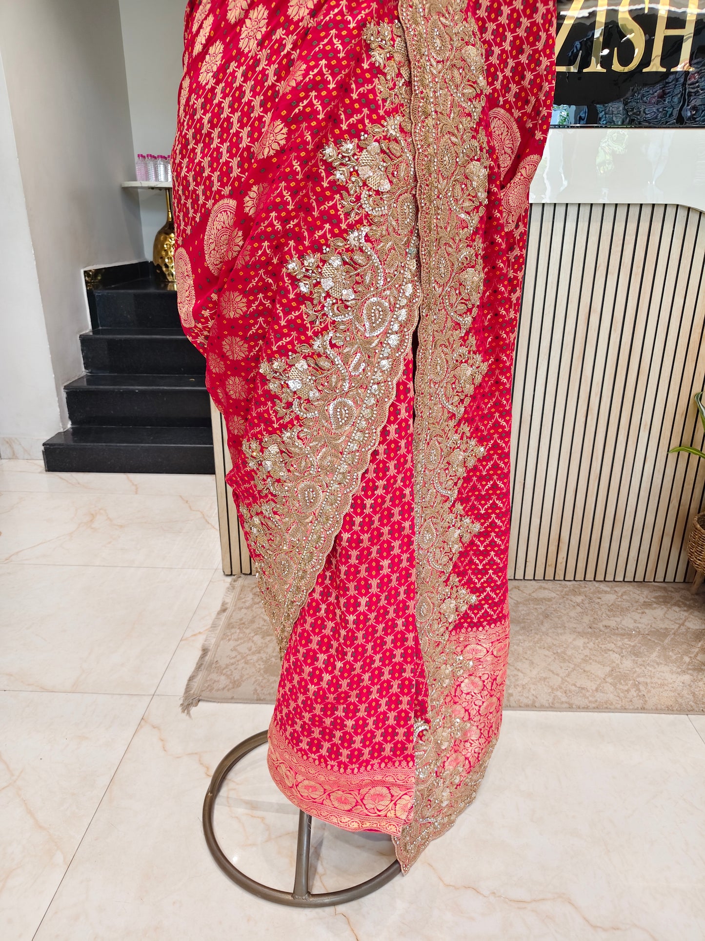 Rani Pink Khaddi Georgette Saree