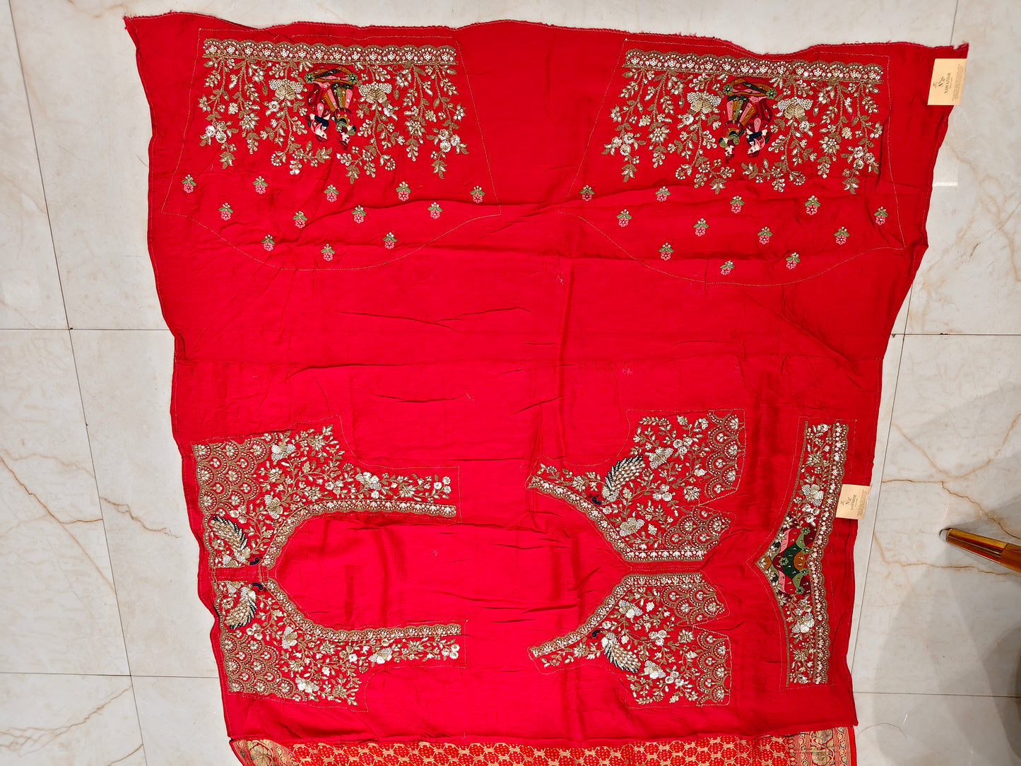 Red Khaddi Georgette Saree