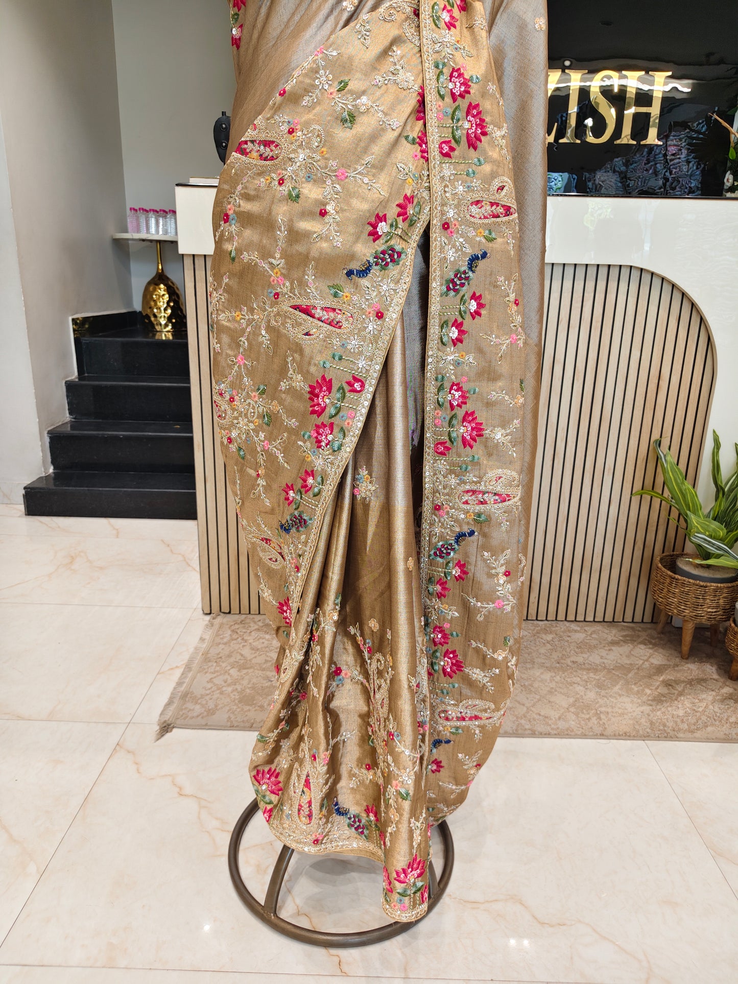 Golden Tissue Saree