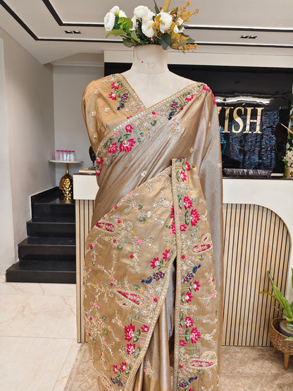 Golden Tissue Saree