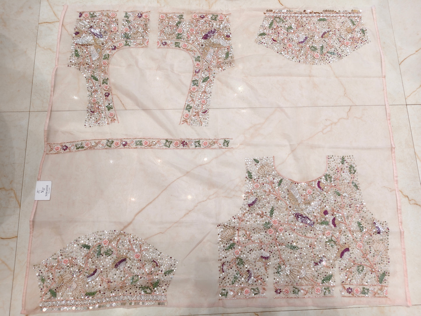 Baby Pink Organza Saree