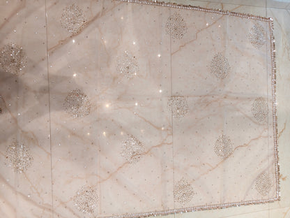 Baby Pink Organza Saree