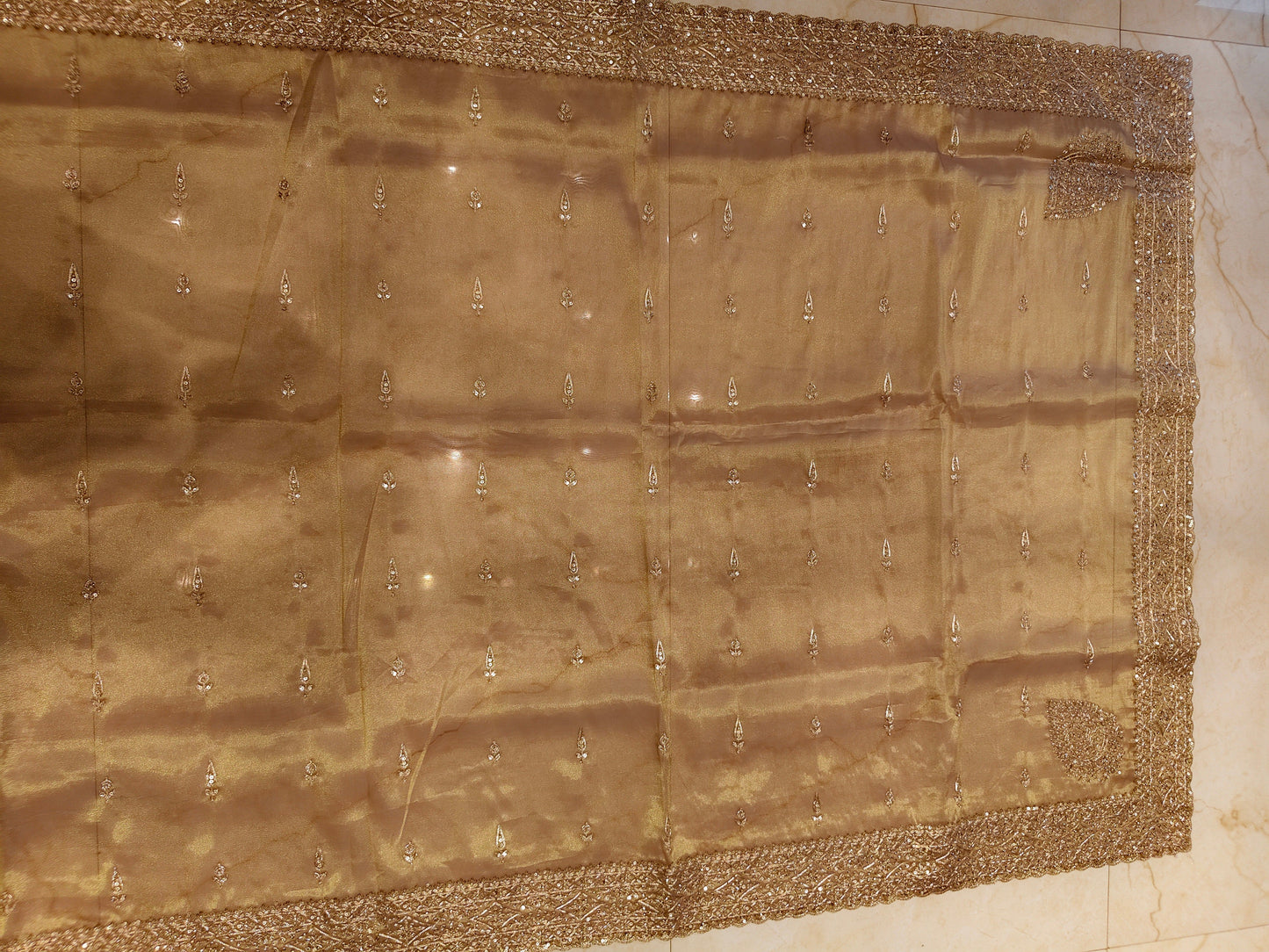 Rose Gold Tissue Saree