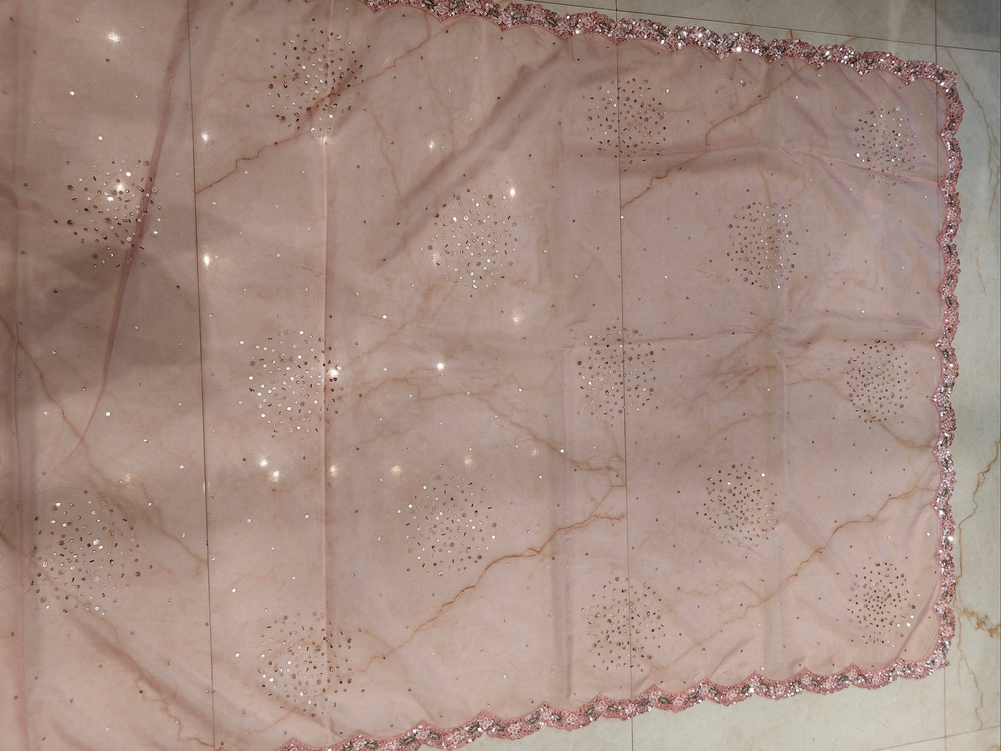 Peach Organza Saree